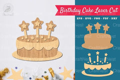 Birthday Cake Laser Cut Decoration Clipart Bundle - CraftNest - Digital Crafting and Art
