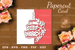 Birthday Cake Papercut Card SVG Bundle - CraftNest - Digital Crafting and Art