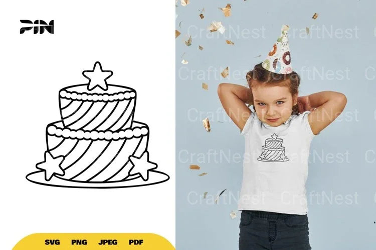 Birthday Cake Doodle SVG Bundle - CraftNest - Digital Crafting and Art