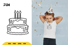 Birthday Cake Doodle SVG Bundle - CraftNest - Digital Crafting and Art