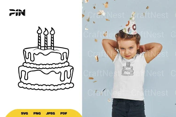 Birthday Cake Doodle SVG Bundle - CraftNest - Digital Crafting and Art