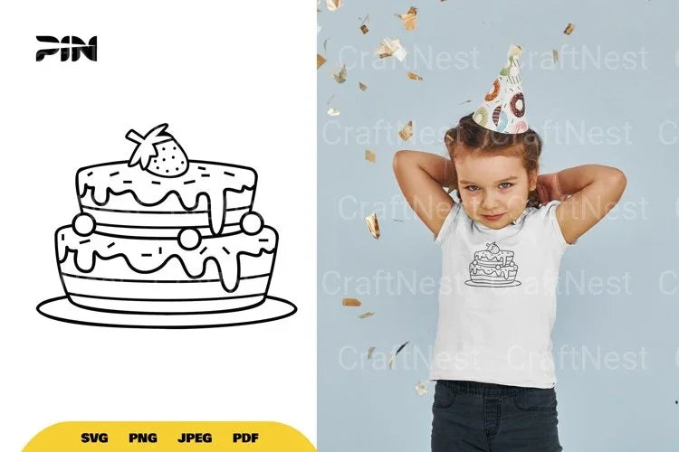 Birthday Cake Doodle SVG Bundle - CraftNest - Digital Crafting and Art