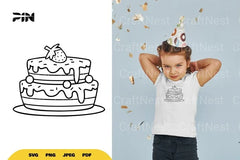 Birthday Cake Doodle SVG Bundle - CraftNest - Digital Crafting and Art