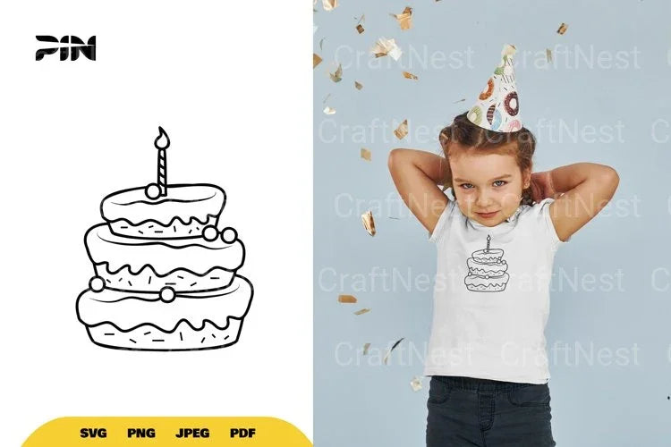 Birthday Cake Doodle SVG Bundle - CraftNest - Digital Crafting and Art