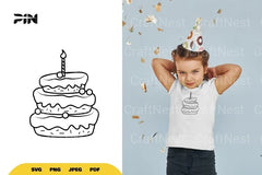 Birthday Cake Doodle SVG Bundle - CraftNest - Digital Crafting and Art