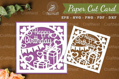 Birthday Card Papercut SVG Bundle - CraftNest - Digital Crafting and Art