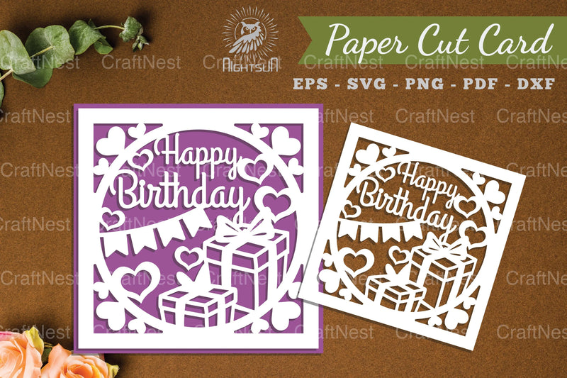 Birthday Card Papercut SVG Bundle - CraftNest - Digital Crafting and Art