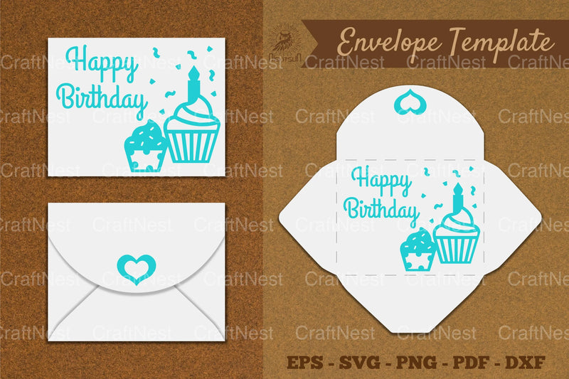 Birthday Envelope Template SVG Bundle - CraftNest - Digital Crafting and Art
