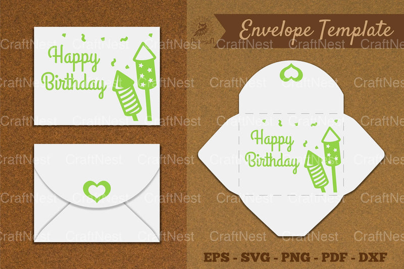 Birthday Envelope Template SVG Bundle - CraftNest - Digital Crafting and Art