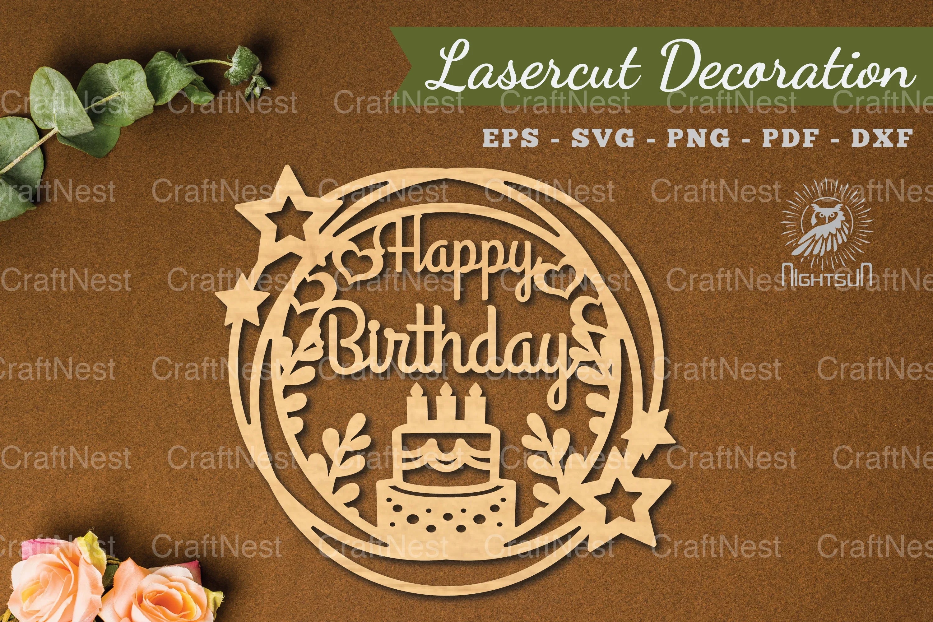 Birthday Laser Cut Decoration SVG Bundle - CraftNest - Digital Crafting and Art