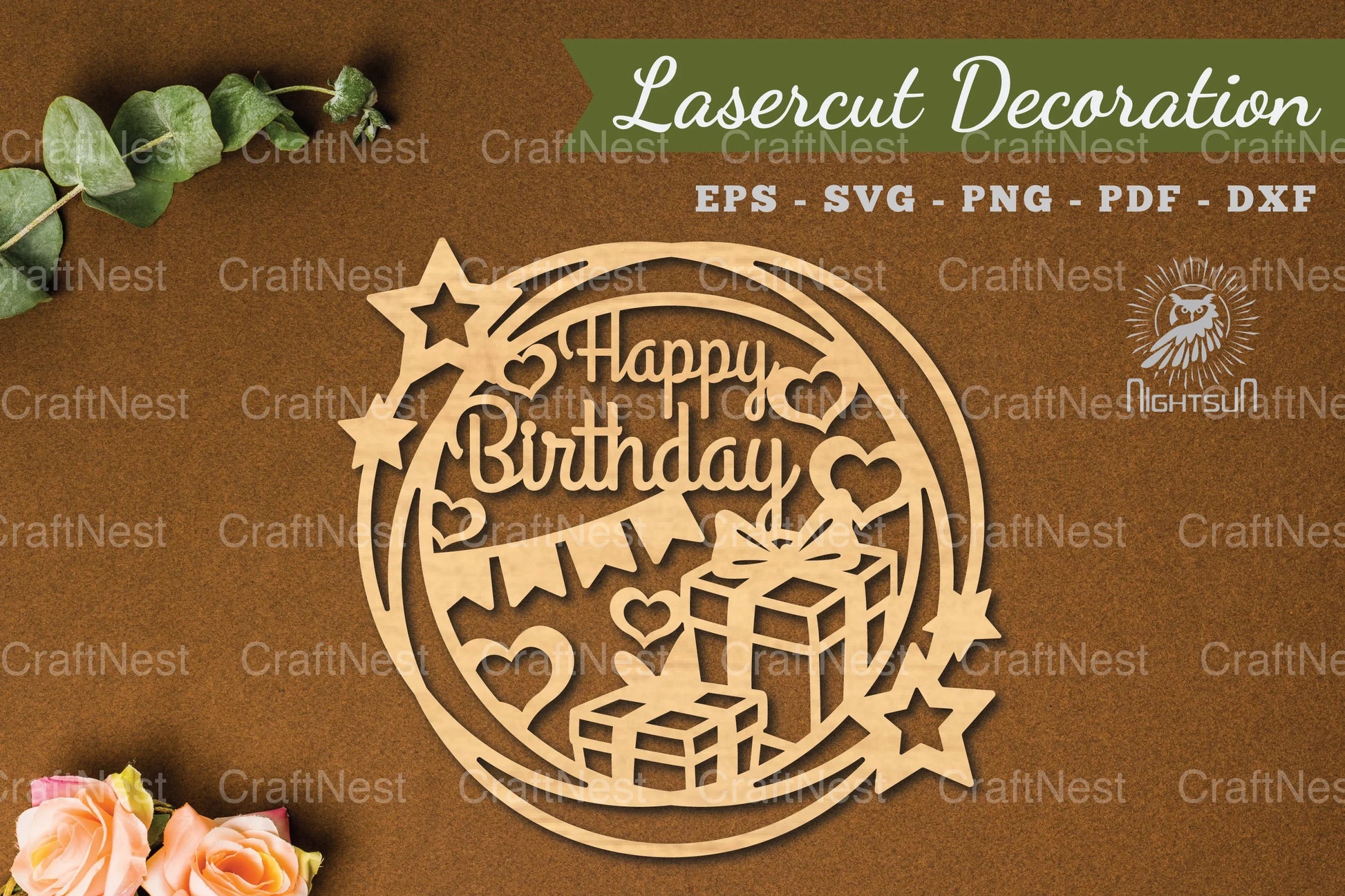 Birthday Laser Cut Decoration SVG Bundle - CraftNest - Digital Crafting and Art