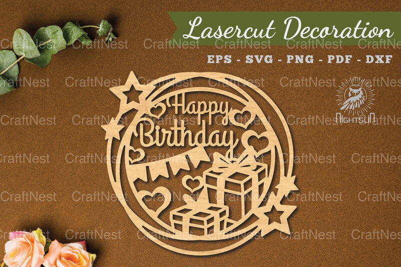 Birthday Laser Cut Decoration SVG Bundle - CraftNest - Digital Crafting and Art