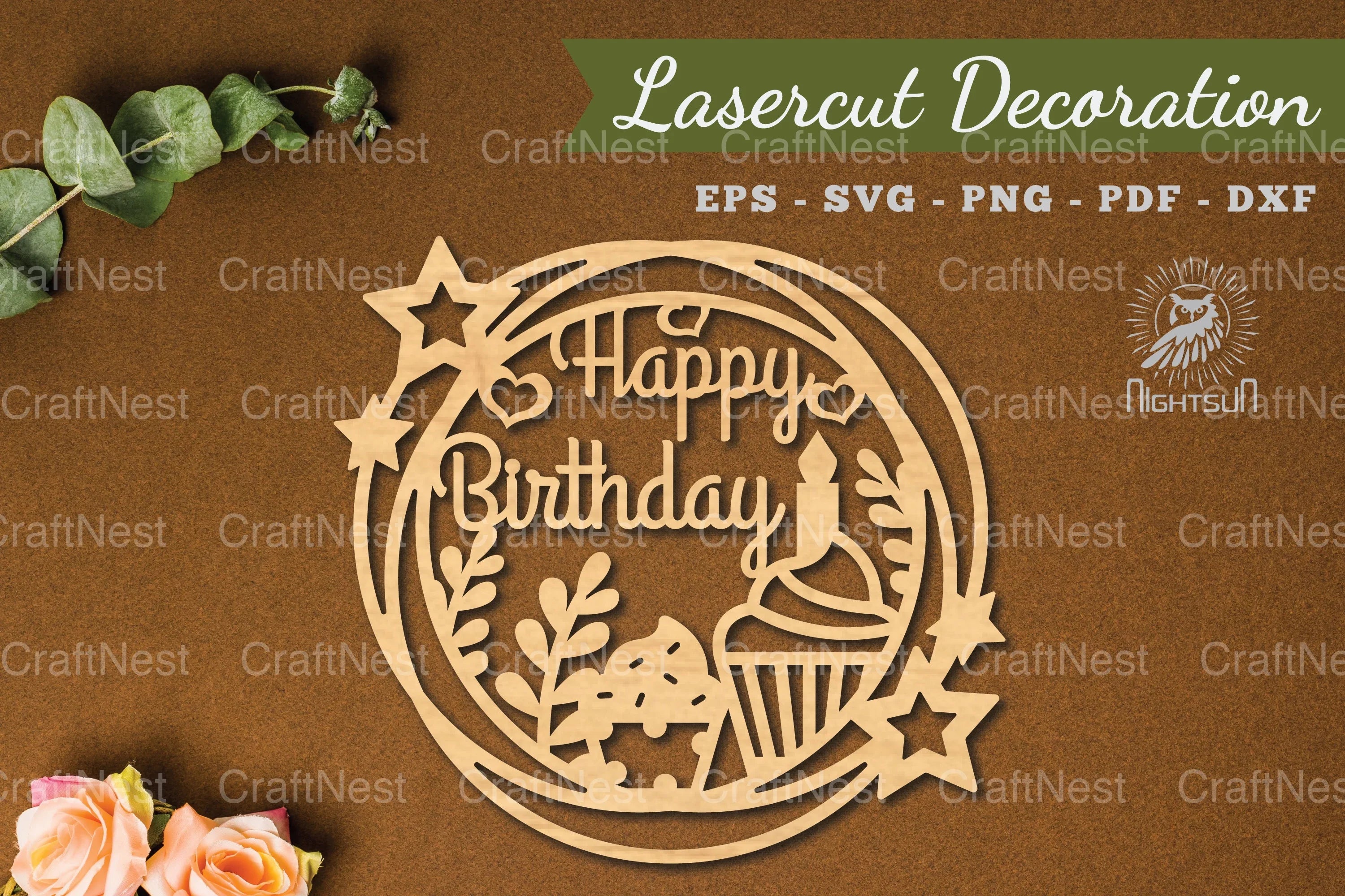 Birthday Laser Cut Decoration SVG Bundle - CraftNest - Digital Crafting and Art