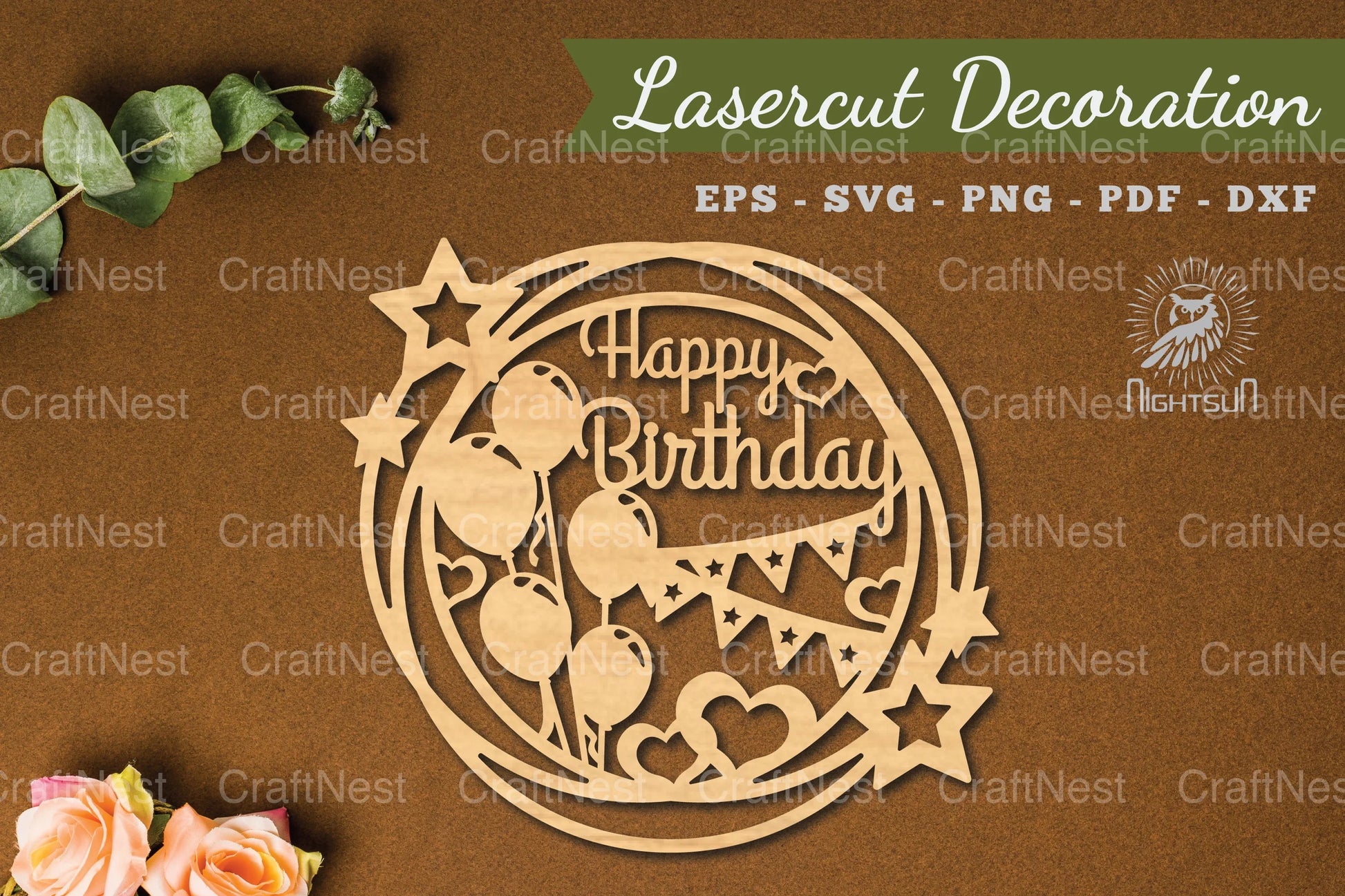 Birthday Laser Cut Decoration SVG Bundle - CraftNest - Digital Crafting and Art