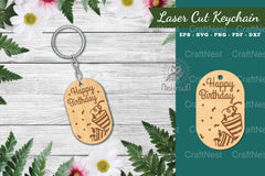 Birthday Laser Cut Keychain Design Bundle - CraftNest - Digital Crafting and Art