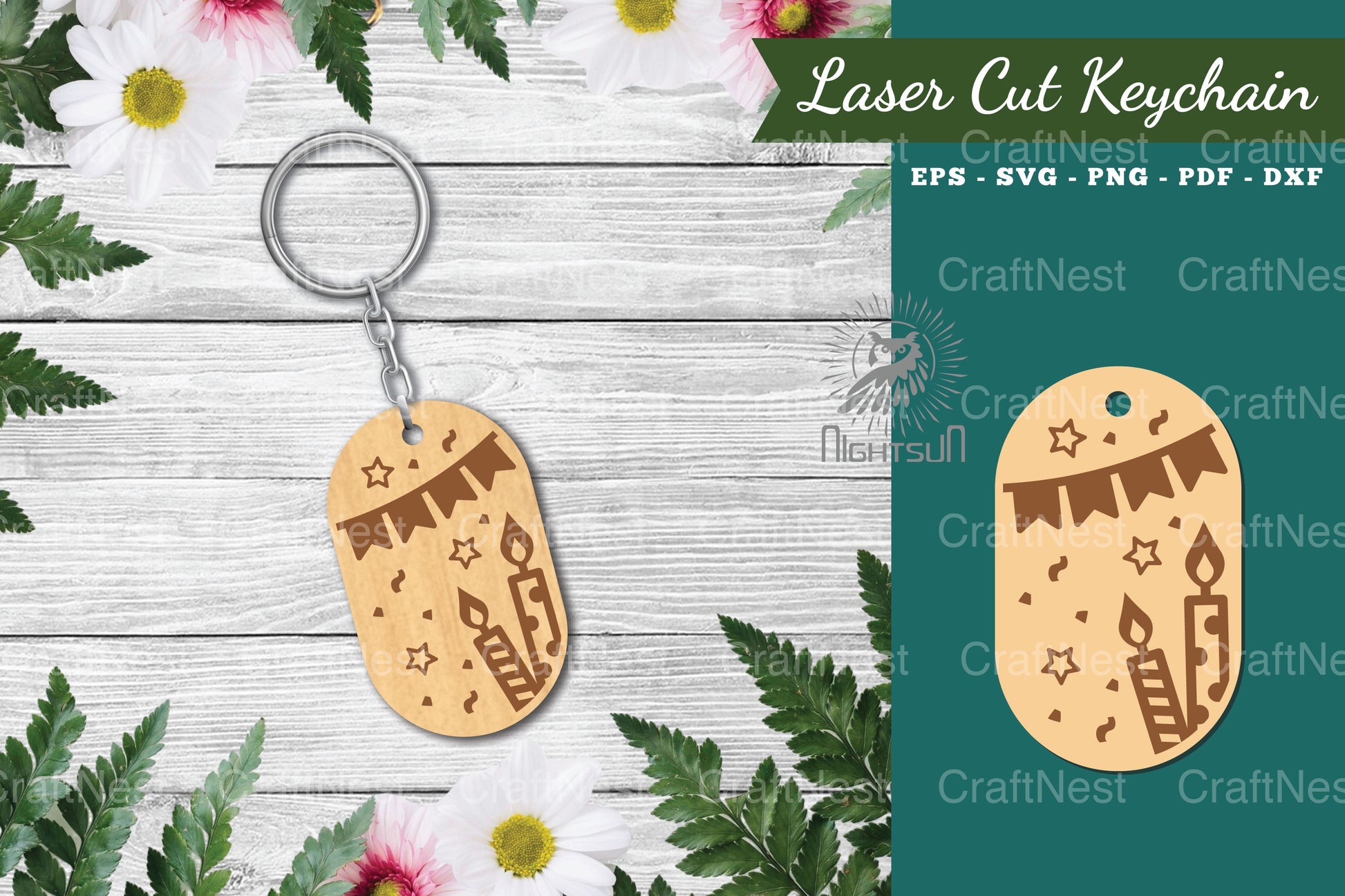 Birthday Laser Cut Keychain Design Bundle - CraftNest - Digital Crafting and Art