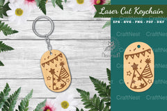 Birthday Laser Cut Keychain Clipart Bundle - CraftNest - Digital Crafting and Art