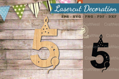 Birthday Number Five Lasercut Decoration Clipart Bundle - CraftNest - Digital Crafting and Art