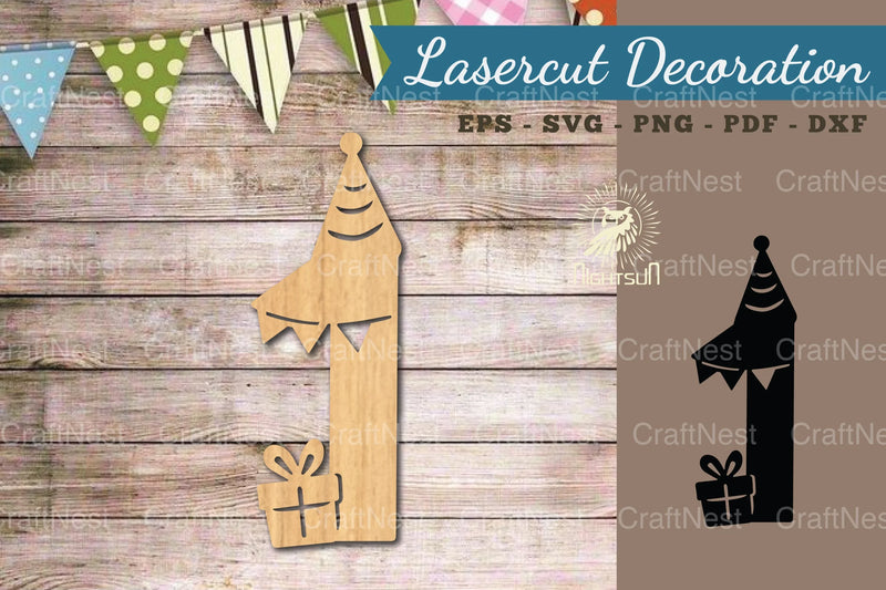 Birthday Number One Lasercut Decoration Clipart Bundle - CraftNest - Digital Crafting and Art