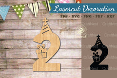 Birthday Number Two Lasercut Decoration Clipart Bundle - CraftNest - Digital Crafting and Art