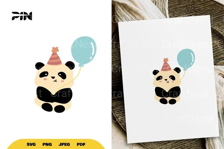Birthday Panda SVG Bundle - CraftNest - Digital Crafting and Art