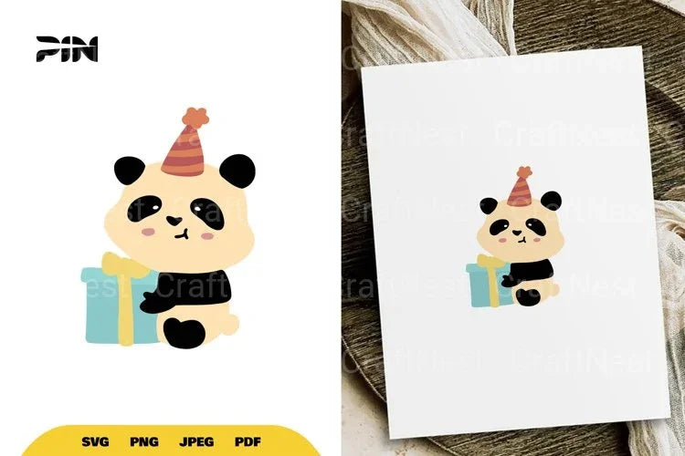 Birthday Panda SVG Bundle - CraftNest - Digital Crafting and Art