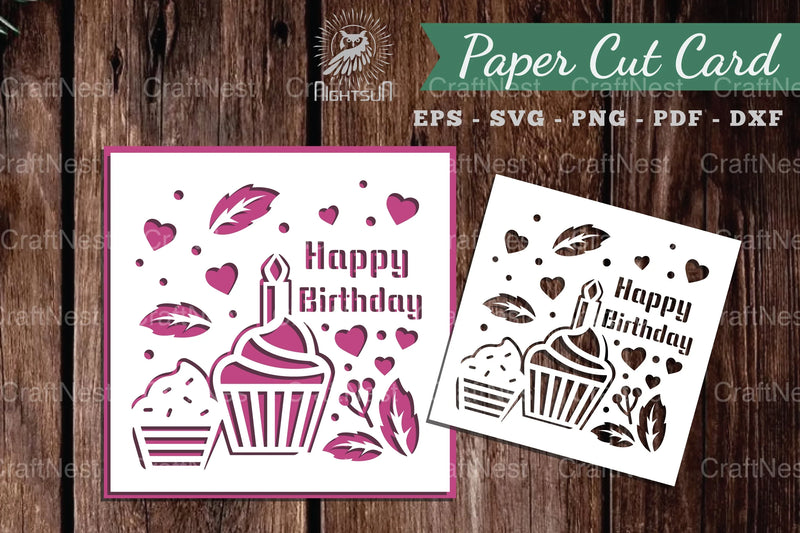 Birthday Papercut Card SVG Bundle - CraftNest - Digital Crafting and Art
