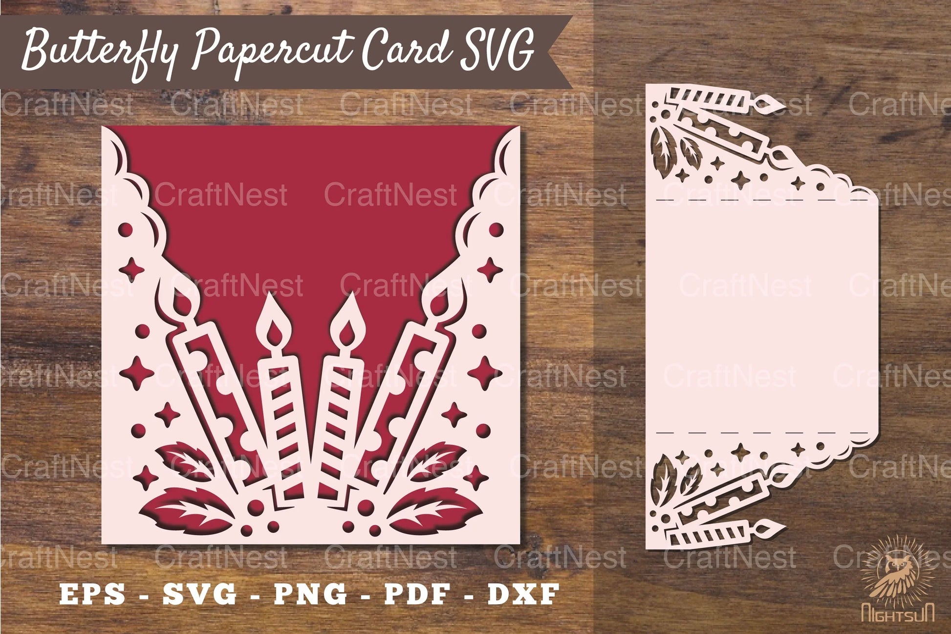 Birthday Papercut Card Template SVG - Clipart Bundle - CraftNest - Digital Crafting and Art