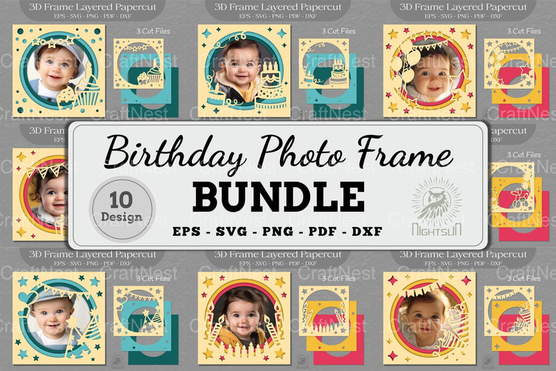 Birthday Photo Frame Clipart Bundle - CraftNest - Digital Crafting and Art