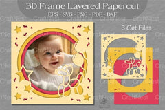 Birthday Photo Frame Layered Paper Cut Clipart Bundle - CraftNest - Digital Crafting and Art