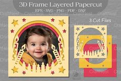 Birthday Photo Frame Layered Paper Cut Clipart Bundle - CraftNest - Digital Crafting and Art