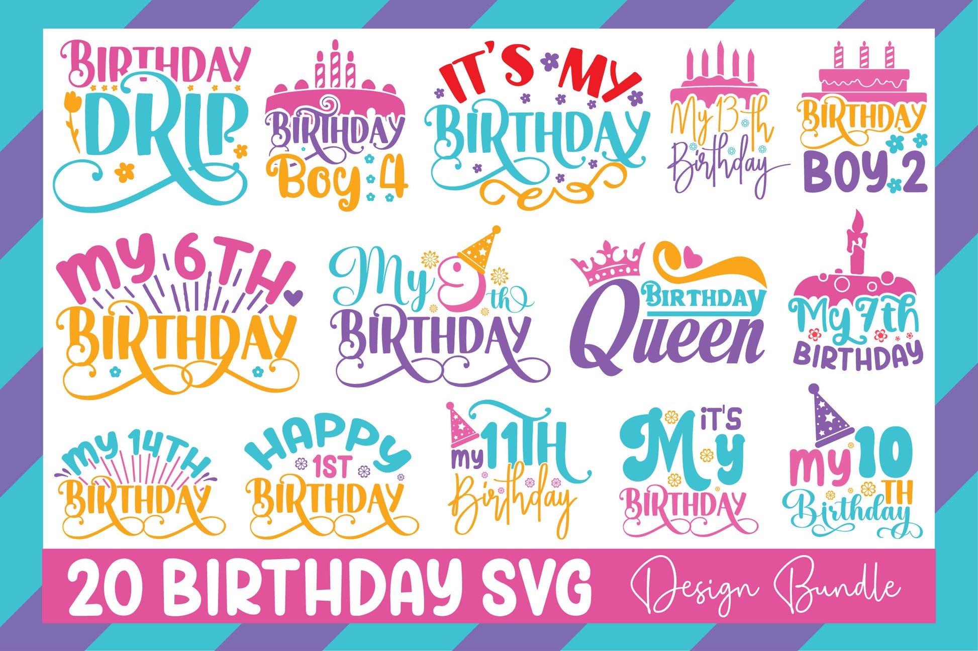 Birthday SVG Bundle - CraftNest - Digital Crafting and Art