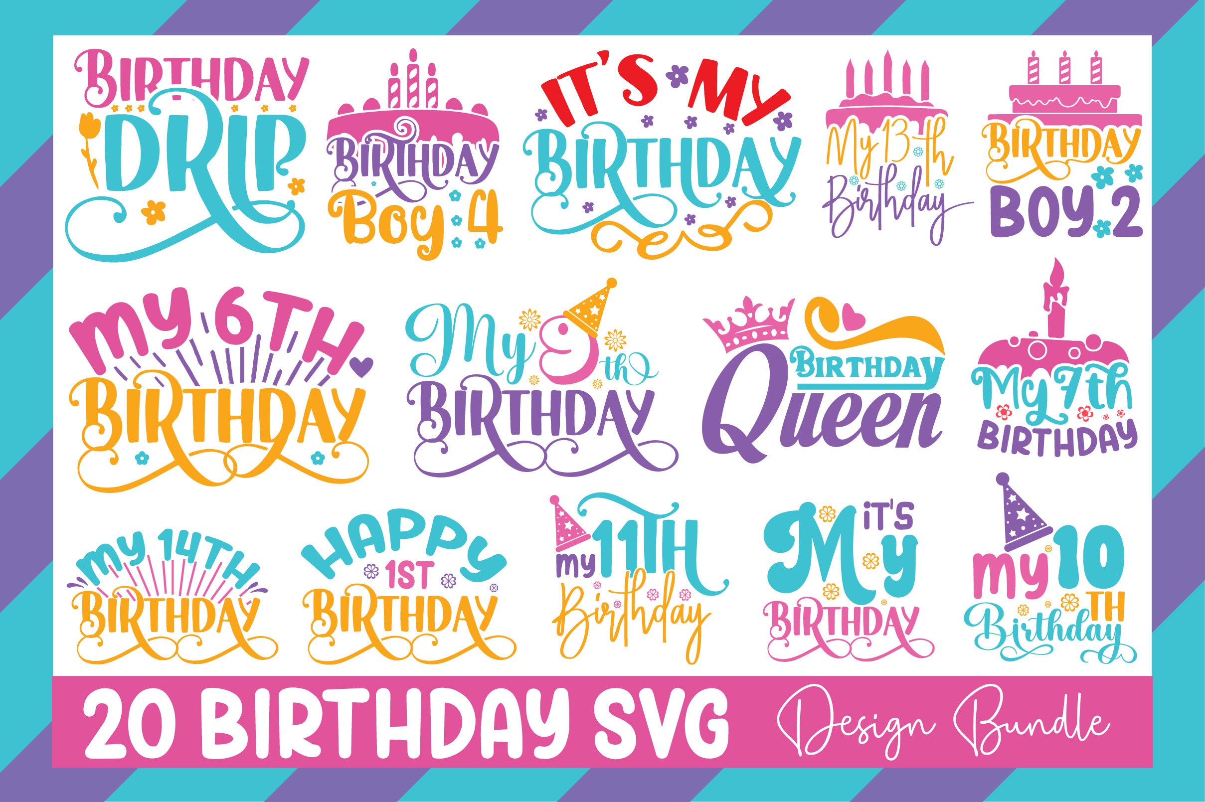 Birthday SVG Bundle - CraftNest - Digital Crafting and Art