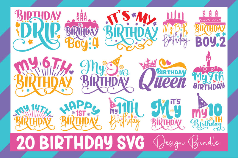 Birthday SVG Bundle - CraftNest - Digital Crafting and Art