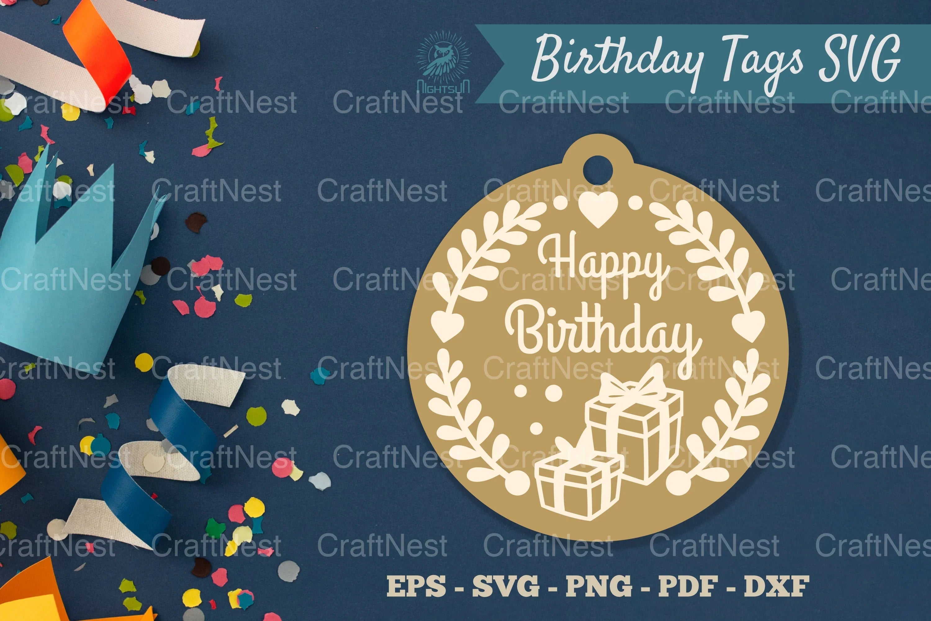 Birthday Tags Round SVG Bundle - CraftNest - Digital Crafting and Art