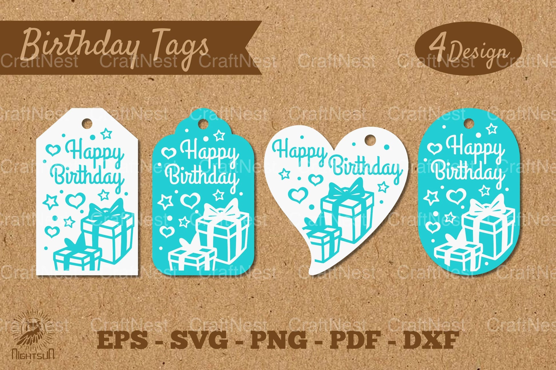 Birthday Tags Template SVG Bundle - CraftNest - Digital Crafting and Art