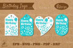 Birthday Tags Template SVG Bundle - CraftNest - Digital Crafting and Art