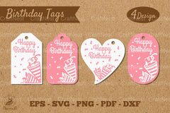 Birthday Tags Template SVG Bundle - CraftNest - Digital Crafting and Art