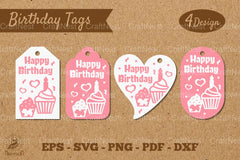 Birthday Tags Template SVG Bundle - CraftNest - Digital Crafting and Art