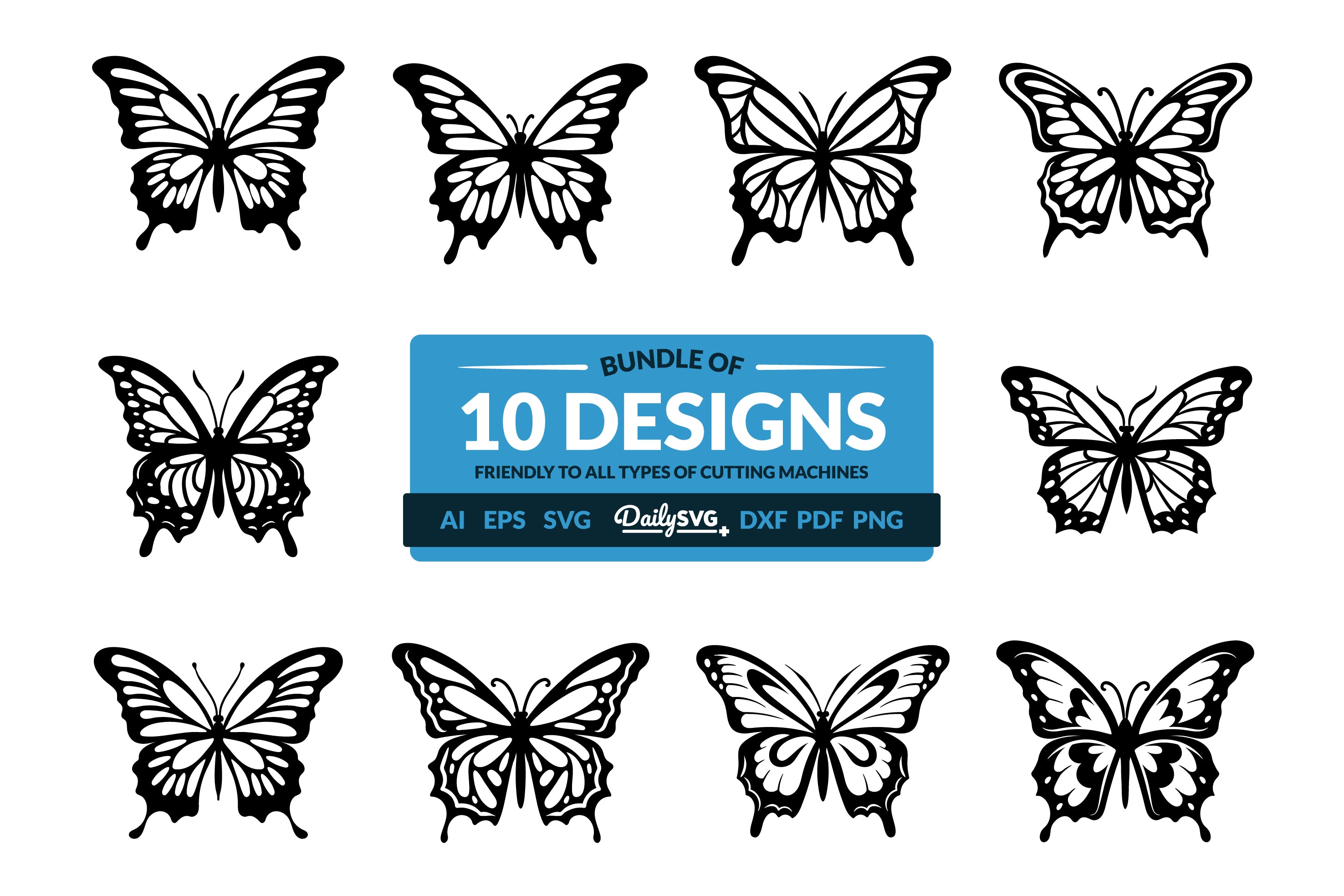 Black Butterfly Clipart Daily SVG Bundles