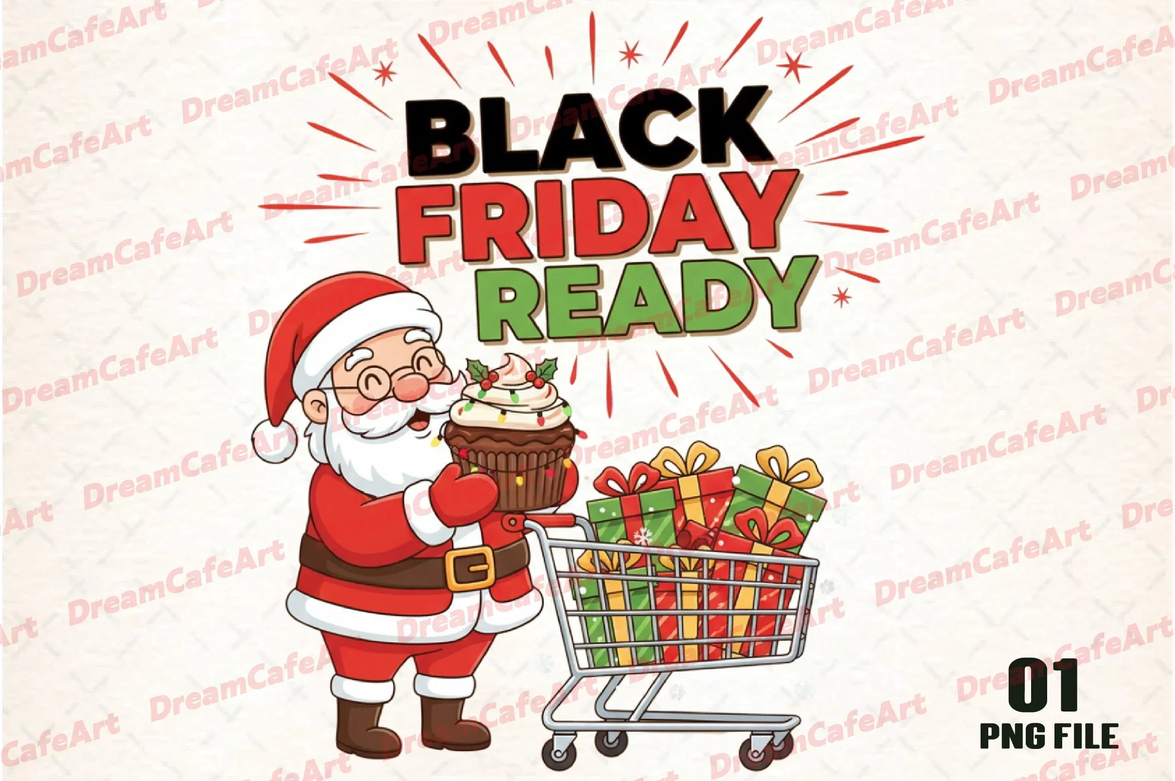 Black Friday Santa Clipart Bundle - CraftNest - Digital Crafting and Art