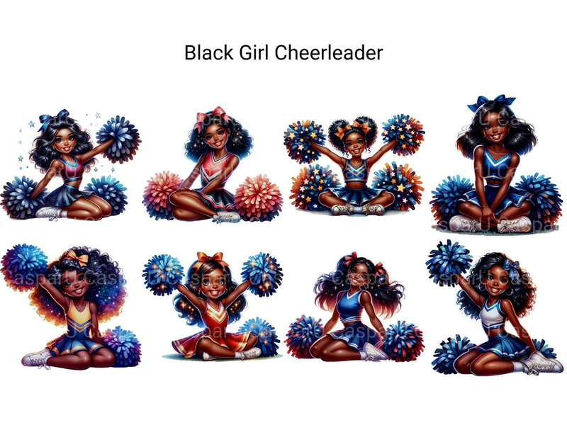 Black Girl Cheerleader - CraftNest - Digital Crafting and Art
