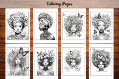 African Black Woman Adults Coloring Pages - CraftNest - Digital Crafting and Art