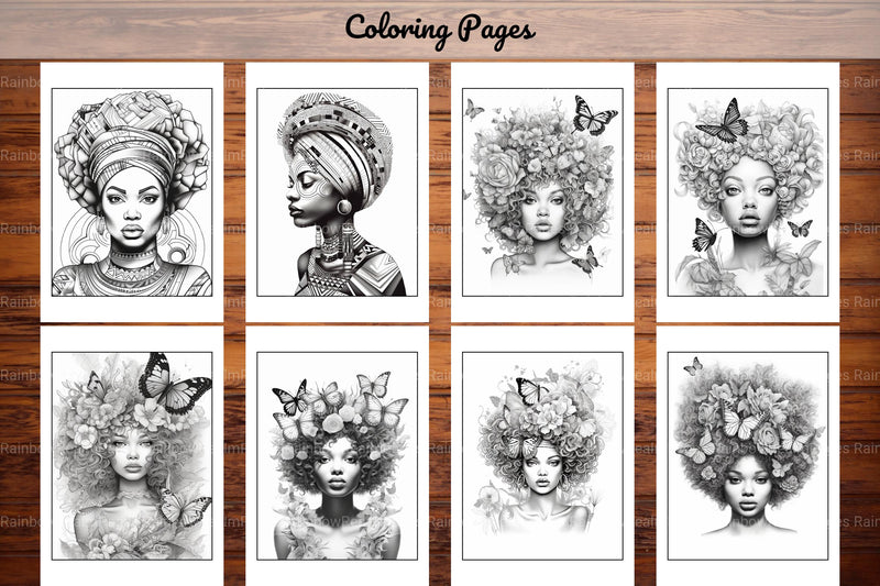 African Black Woman Adults Coloring Pages - CraftNest - Digital Crafting and Art
