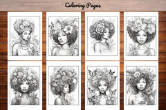 African Black Woman Adults Coloring Pages - CraftNest - Digital Crafting and Art