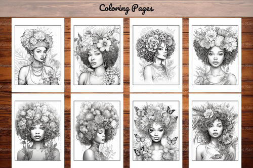 African Black Woman Adults Coloring Pages