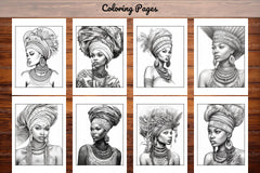 African Black Woman Adults Coloring Pages - CraftNest - Digital Crafting and Art