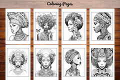 African Black Woman Adults Coloring Pages - CraftNest - Digital Crafting and Art