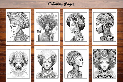African Black Woman Adults Coloring Pages