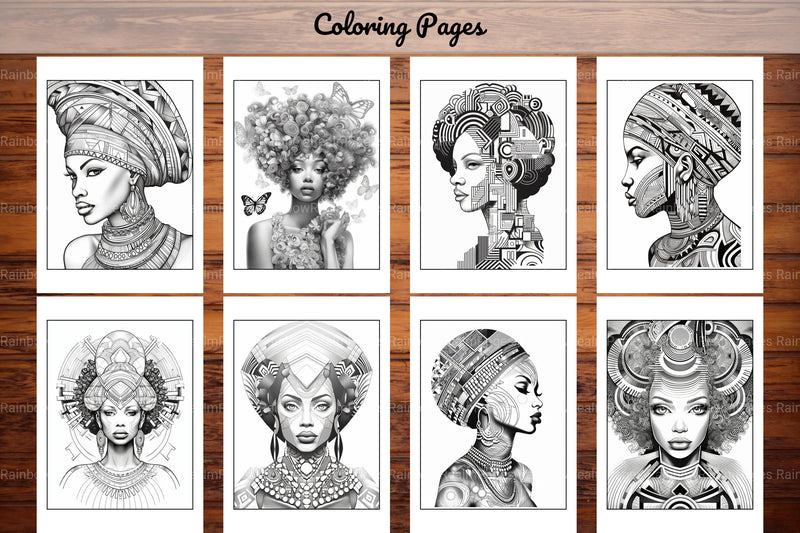 African Black Woman Adults Coloring Pages - CraftNest - Digital Crafting and Art